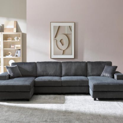 U Shaped Convertible Sofa And Large Living Room