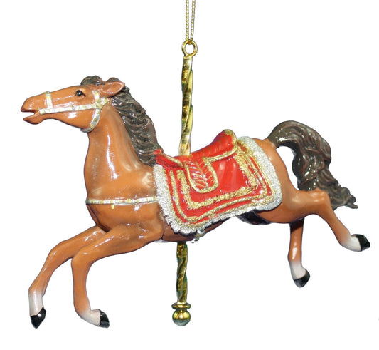 Resin Carousel Assortment Ornament - Brown Horse - Tampa Home & Garden Store
