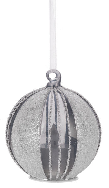 Silver Stripe Candle Glow Ornament - Tampa Home & Garden Store