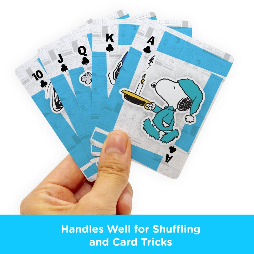 Peanuts Snoopy playing cards from The Country Christmas Loft, blue backs with Snoopy and candle on Tampa Home & Garden Store