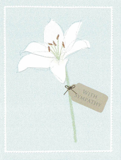 Carte de condoléances - Carte de sympathie : Lys blanc unique