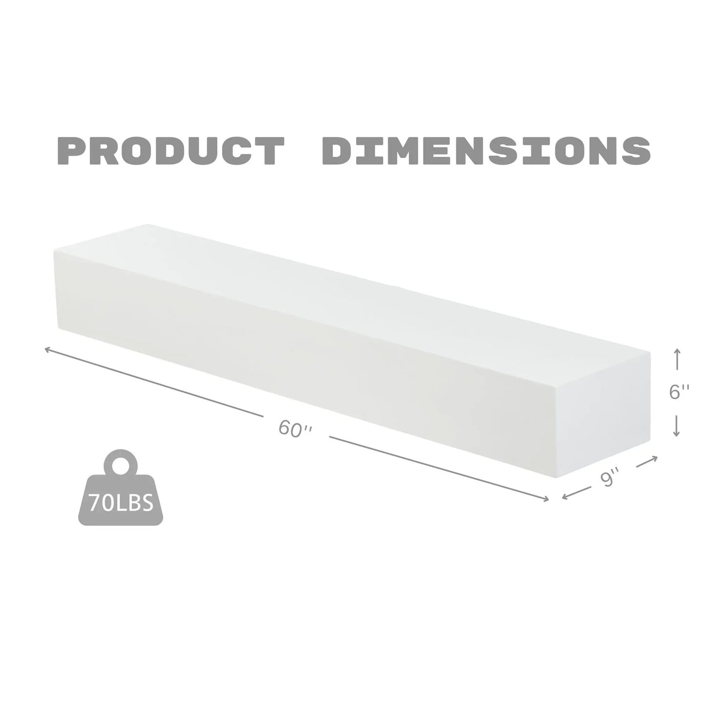 Floating Fireplace Mantel Shelf for Home Decor