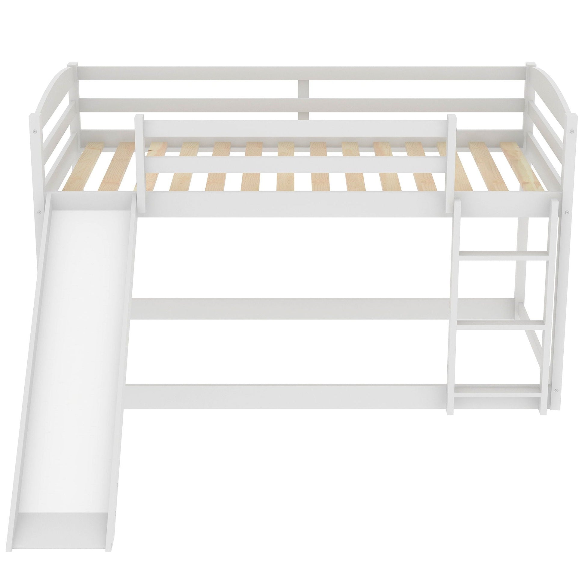 Durable bunk bed with slide and ladder in white by HouseOfZazla on Tampa Home & Garden Store