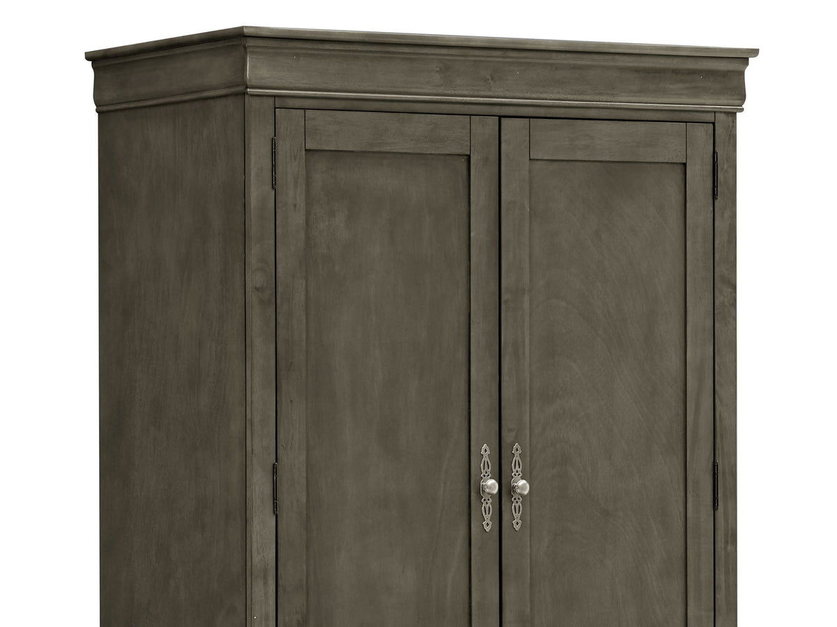 Traditional armoire with hanging bar in charcoal finish, double doors HouseOfZazla on Tampa Home & Garden Store