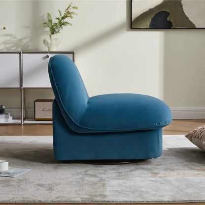 Pumpkin Shaped Swivel Accent Chair Living Room