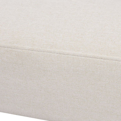 Jared Versatile Roll Arm Tufted Bench Settee beige plush upholstery fabric by HouseOfZazla on Tampa Home & Garden Store
