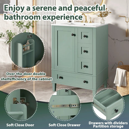 Bathroom Vanity With Basin and Soft Close Drawers