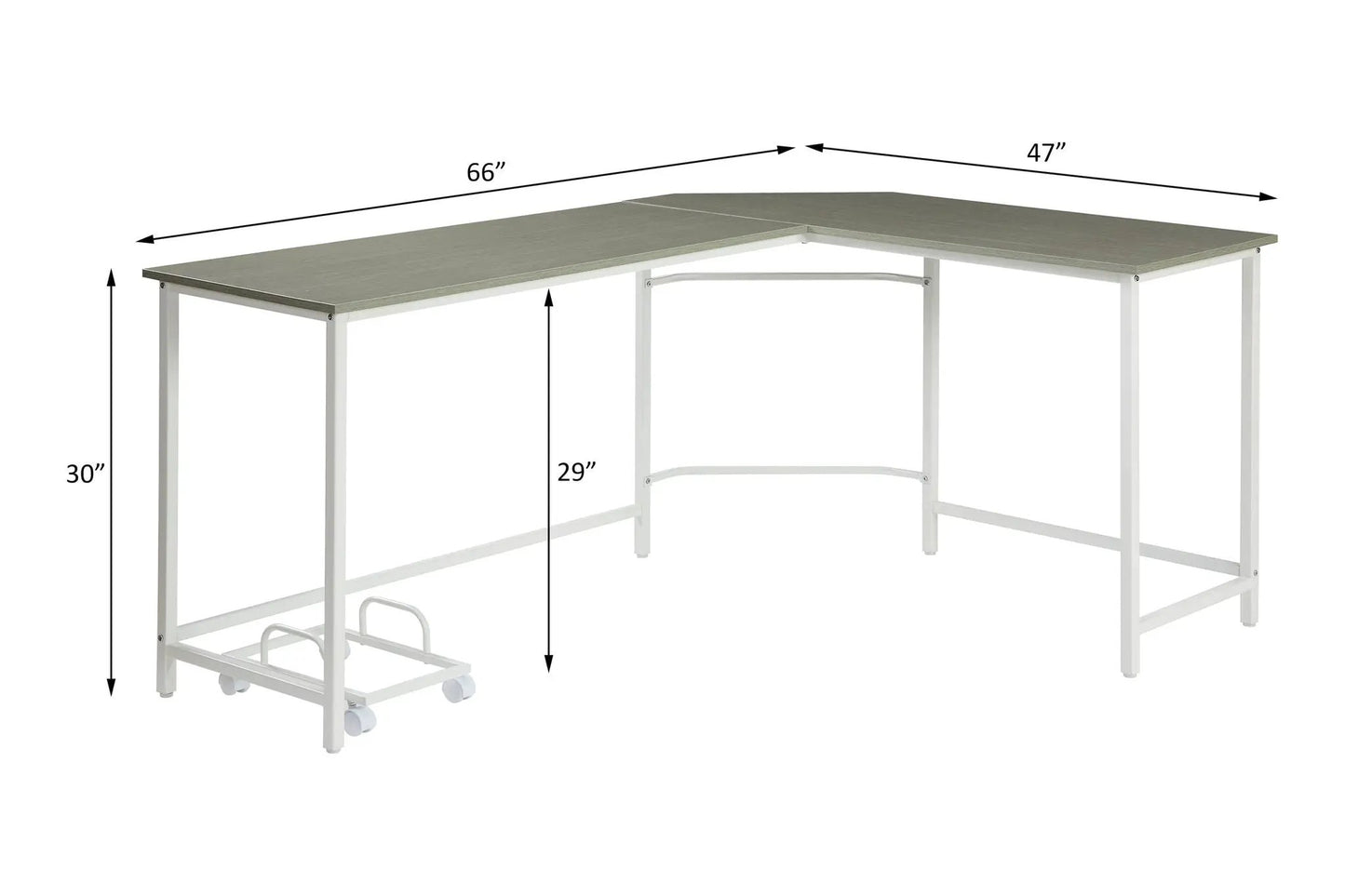 Bambina Computer Desk with L Shape Space Saving