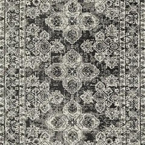 Glennisman rug, gray-black damask area rug by Unique Piece Furniture on Tampa Home & Garden Store