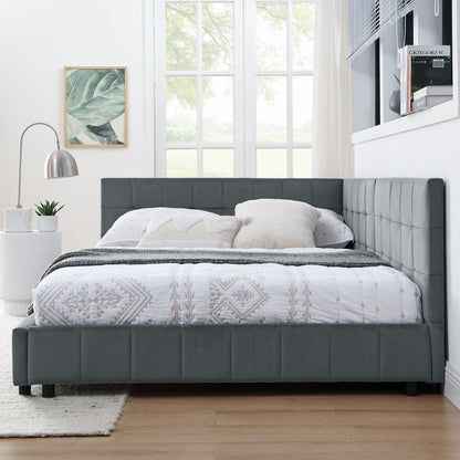 Mid-Century Upholstered Bed Frame and Backrest