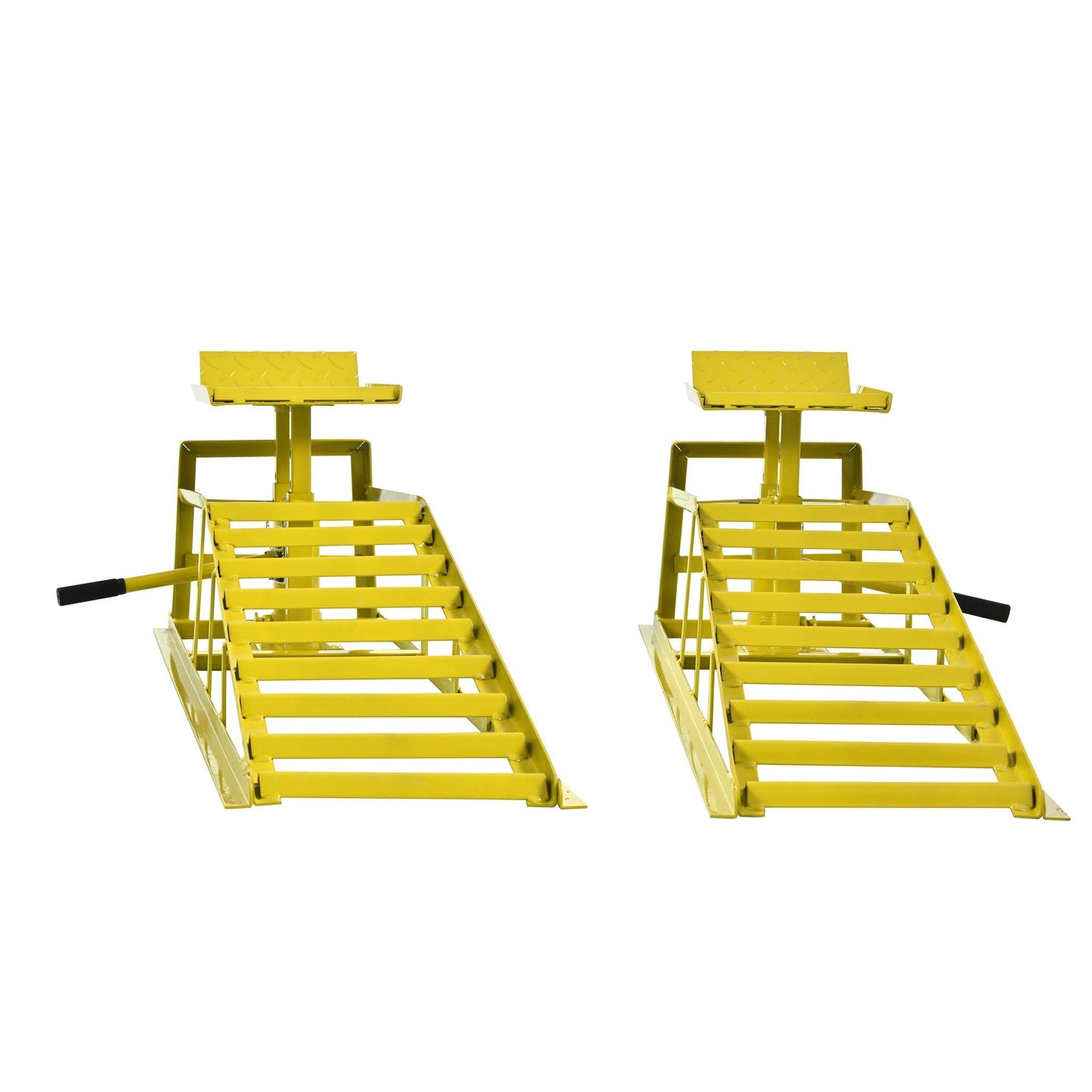 5 Ton auto car truck service ramps, yellow hydraulic lifts with diamond plate tops, pair on Tampa Home & Garden Store