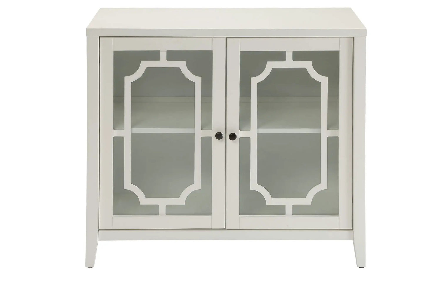 Ceara White Console Cabinet With Glass Doors