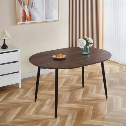Extendable Dining Table with Durable Metal Legs