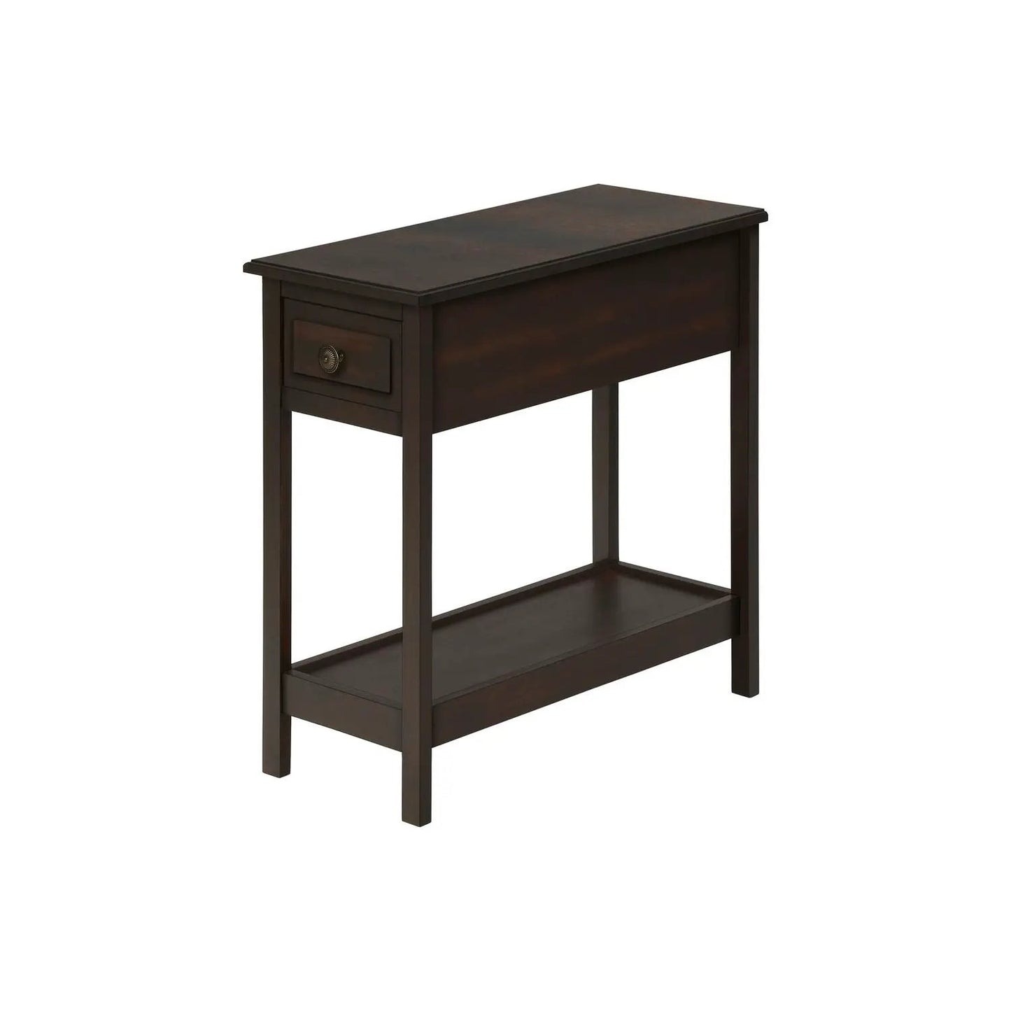Accent End Table with 2 tiers, storage drawer, walnut finish on Tampa Home & Garden Store