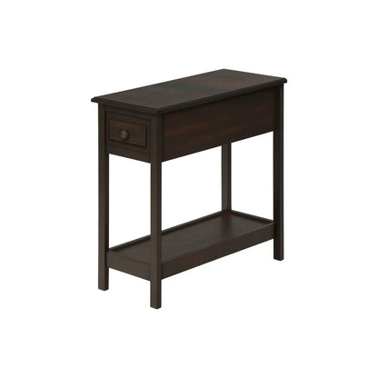 Accent End Table with 2 tiers, storage drawer, walnut finish on Tampa Home & Garden Store