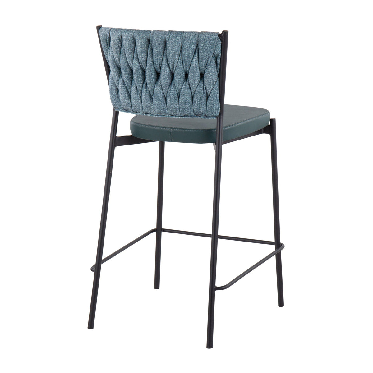 Braided counter stools set of 2 with padded blue seats, HouseOfZazla on Tampa Home & Garden Store