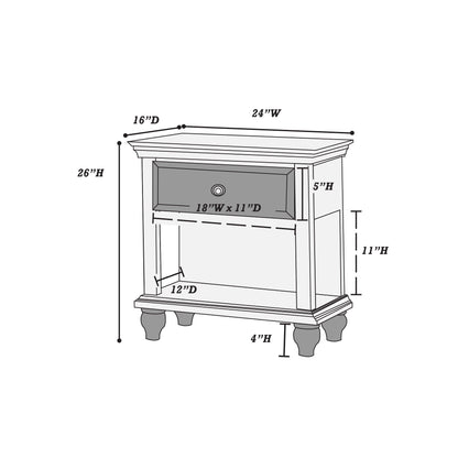 3 Piece Bedroom Set With 2 Nightstands by HouseOfZazla, white finished dresser and nightstands on Tampa Home & Garden Store