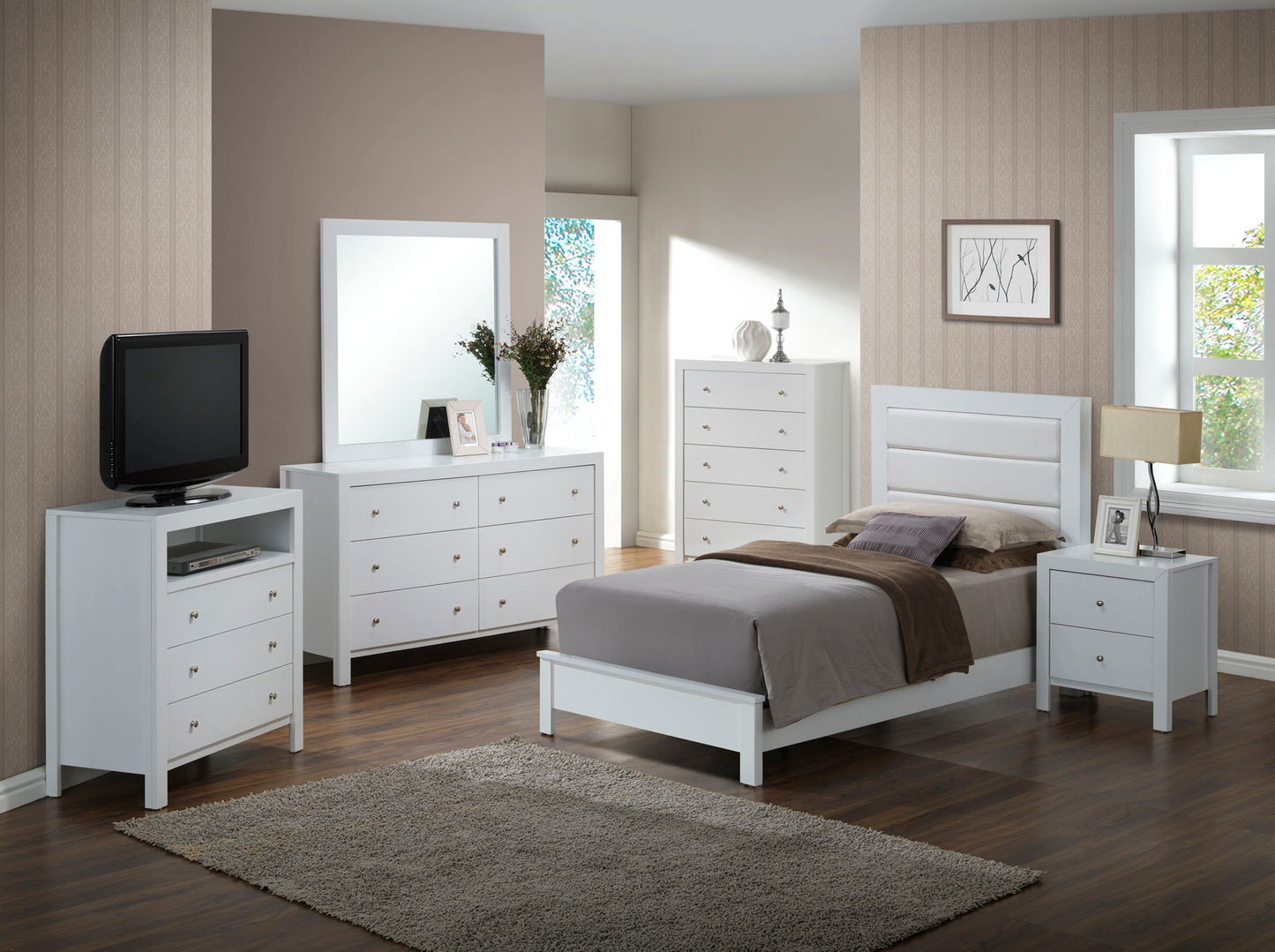 Comfortable Modern Full Bed and Wood Frame