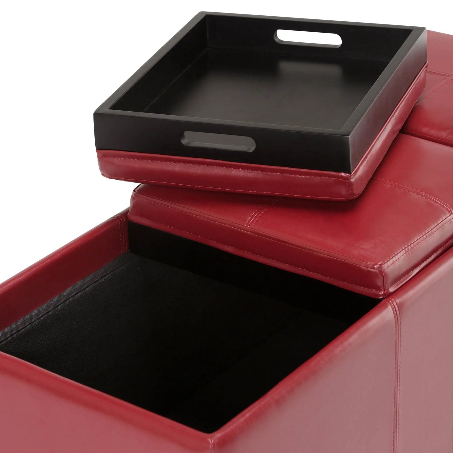 Avalon Upholstered Storage Ottoman With Trays