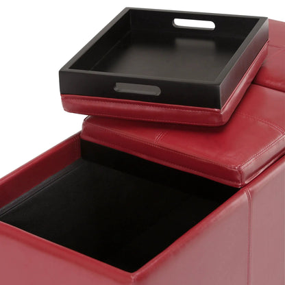 Avalon Upholstered Storage Ottoman With Trays