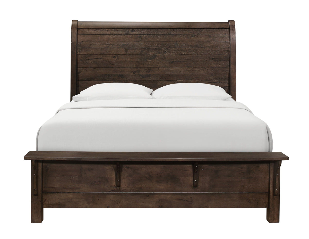 Verna Rustic Ash Sleigh Bed for Home Decor