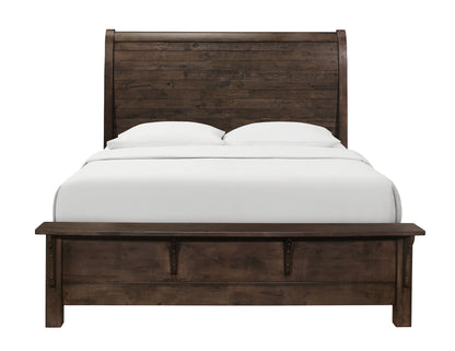 Verna Rustic Ash Sleigh Bed for Home Decor