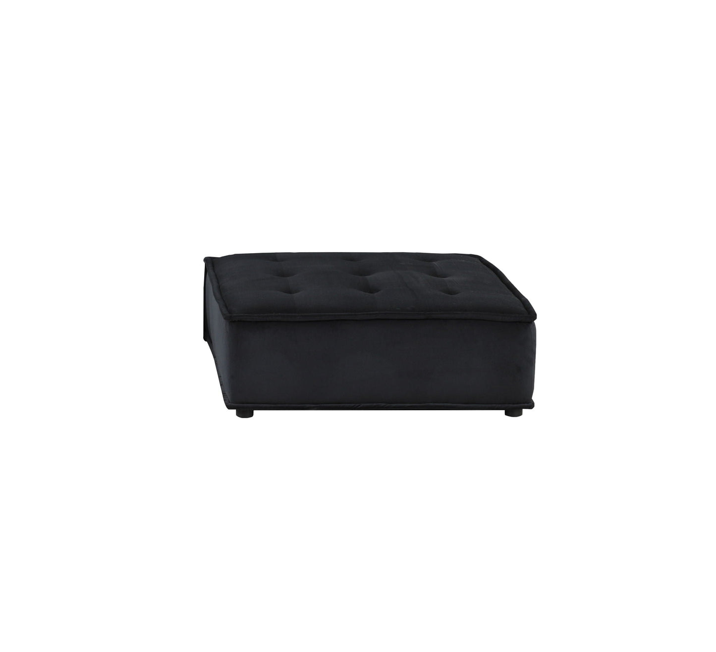 Anna - Stylish Sectional Sofa Ottoman, black tufted fabric, HouseOfZazla on Tampa Home & Garden Store