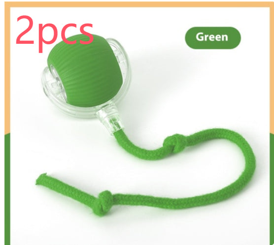 Electric cat toy rolling ball green with clear globe rope, 2pcs Sell My Stuff on Tampa Home & Garden Store
