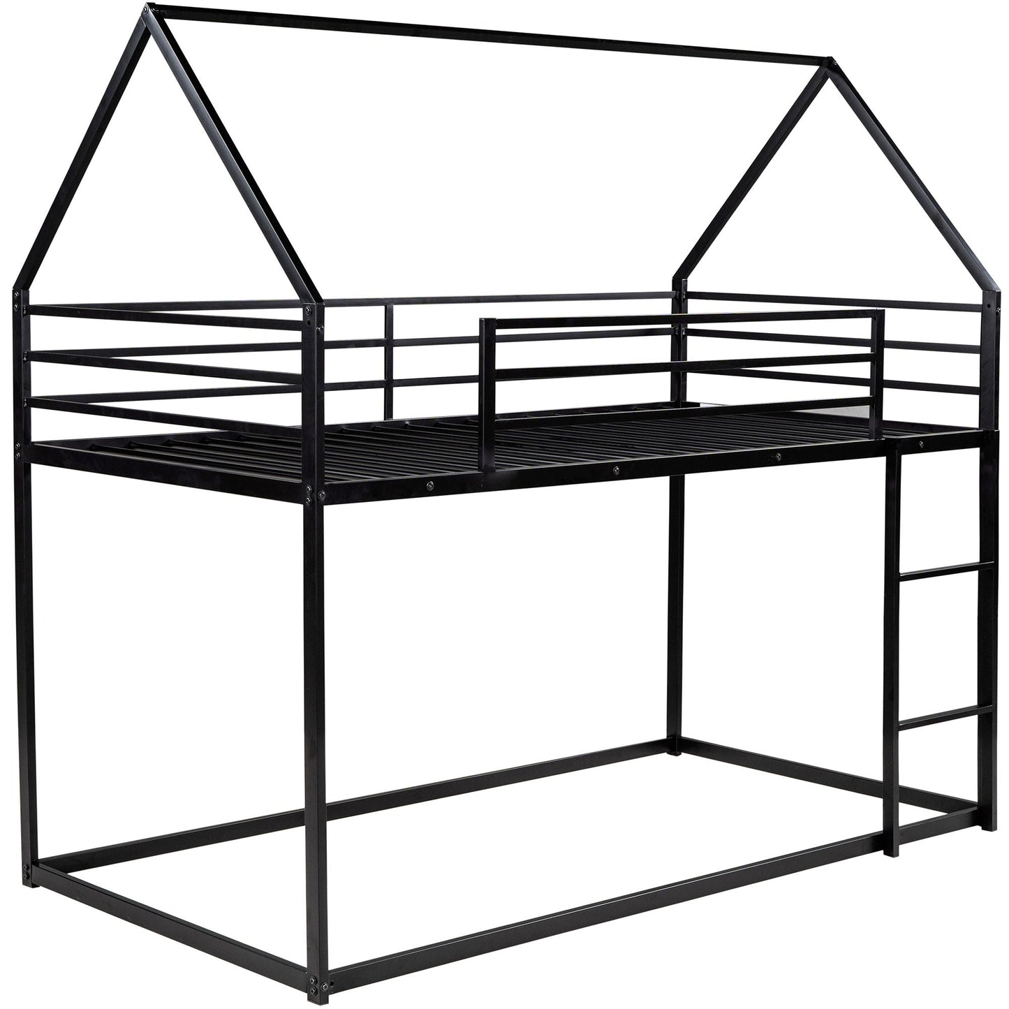House Bunk Bed With Built In Ladder, black metal frame by HouseOfZazla on Tampa Home & Garden Store