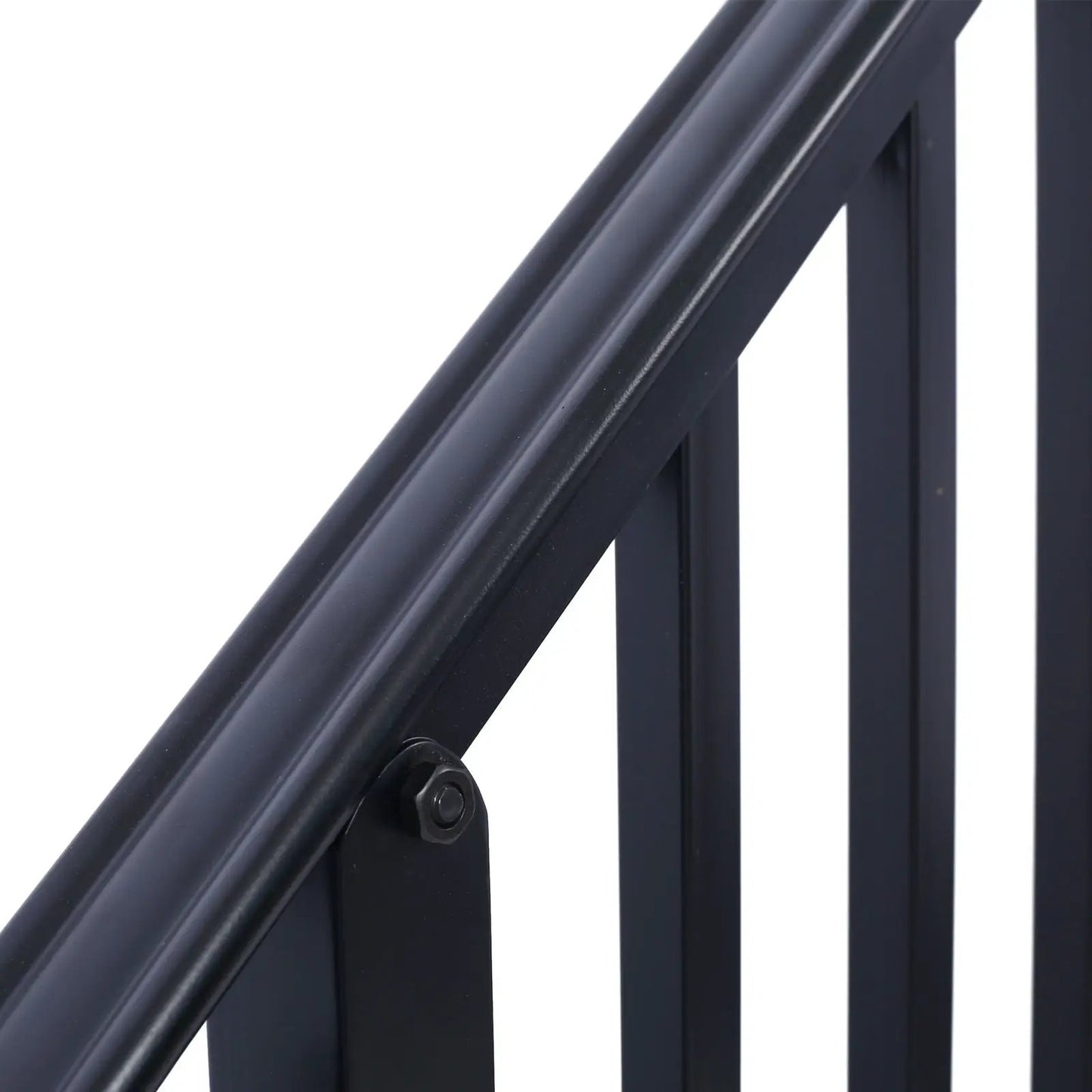 Wrought iron outdoor handrail for 2–3 steps, black flexible porch railing on Tampa Home & Garden Store