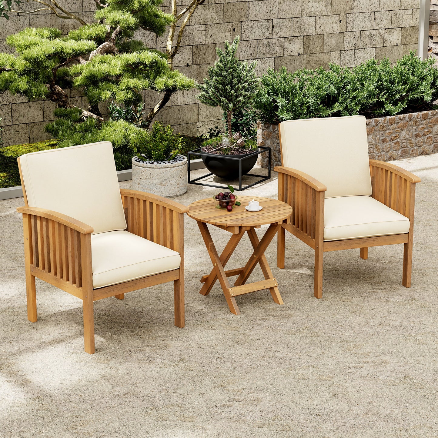 Premium Acacia Wood and Patio Furniture Set