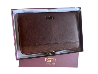 Cambridge Leather Double Zipper Wallet, Mens Wallet