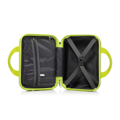 2-Piece HouseOfZazla luggage set lime gradient, interior with mesh pocket and cross straps on Tampa Home & Garden Store