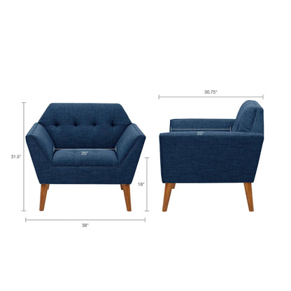 Lounge Chair With Button Tufting Mid Century