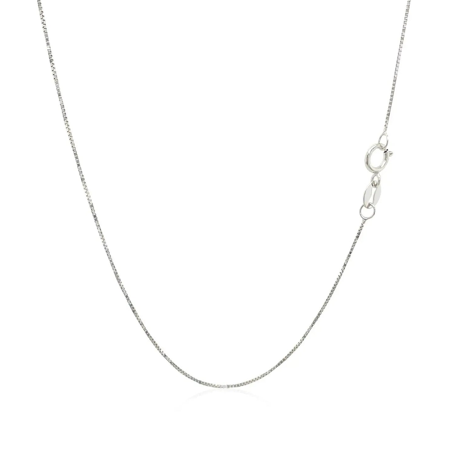 10k white gold classic box chain necklace 0.45mm by Bids.com on Tampa Home & Garden Store