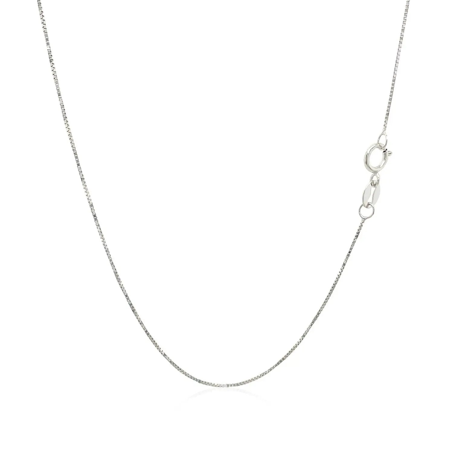 10k white gold classic box chain necklace 0.45mm by Bids.com on Tampa Home & Garden Store