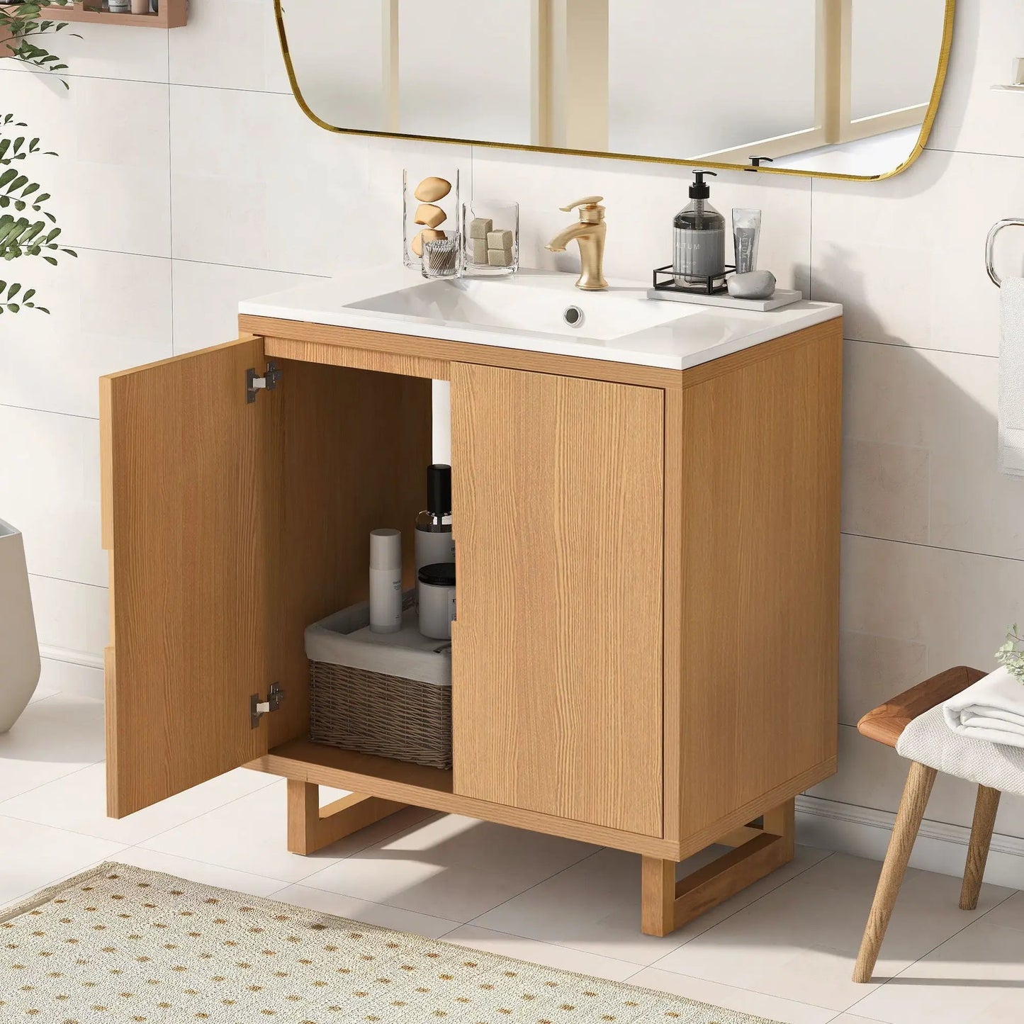 Bathroom Vanity Set With Sink and Storage Cabinet