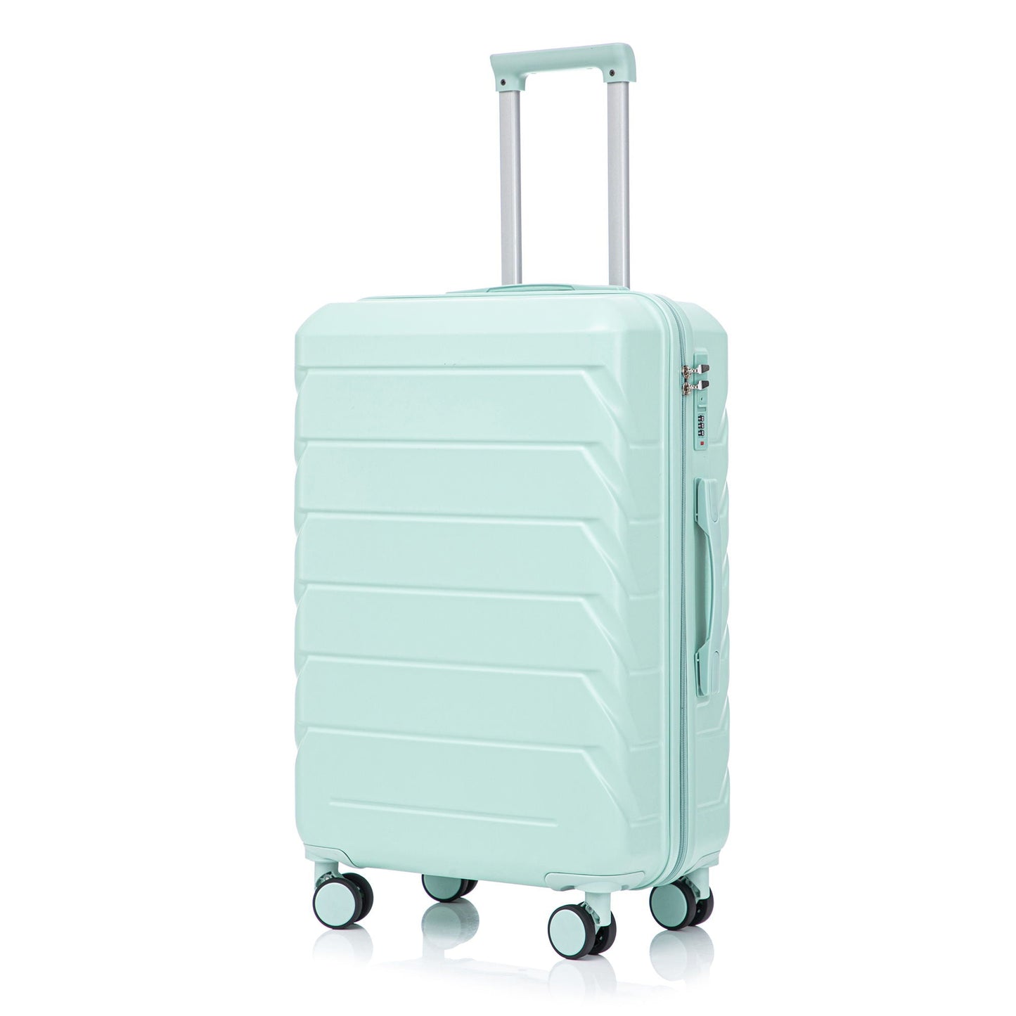 Luggage HouseOfZazla mint green hard-shell spinner with combination lock on Tampa Home & Garden Store