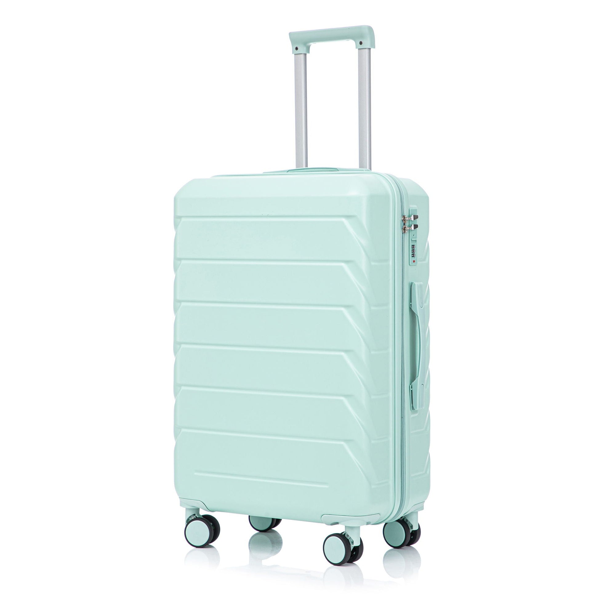Luggage HouseOfZazla mint green hard-shell spinner with combination lock on Tampa Home & Garden Store