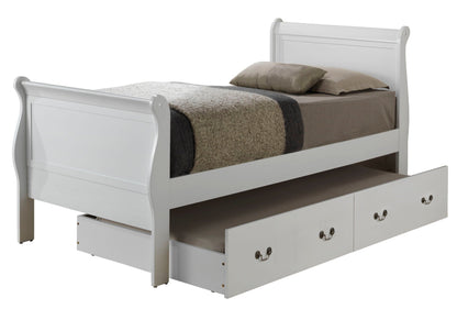 Elegant Trundle Bed white wood with curved headboard and storage drawers HouseOfZazla on Tampa Home & Garden Store
