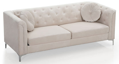 Pompano Elegant Contemporary Microsuede Sofa
