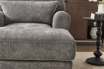 Modern grey upholstered chaise lounge sofa recliner by HouseOfZazla in textured fabric on Tampa Home & Garden Store