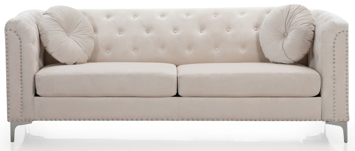Pompano Elegant Contemporary Microsuede Sofa