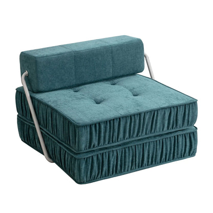 Futon chair teal with removable back cushion and metal frame by Unique Piece Furniture on Tampa Home & Garden Store