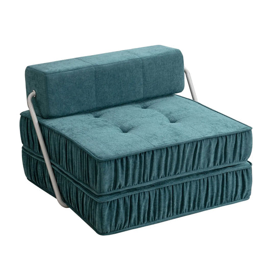 Futon chair teal with removable back cushion and metal frame by Unique Piece Furniture on Tampa Home & Garden Store