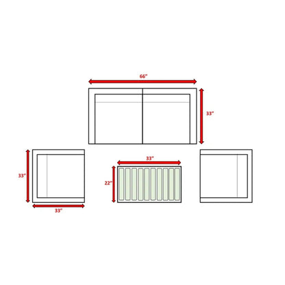 Outdoor Sofa Seating Group with Cushions