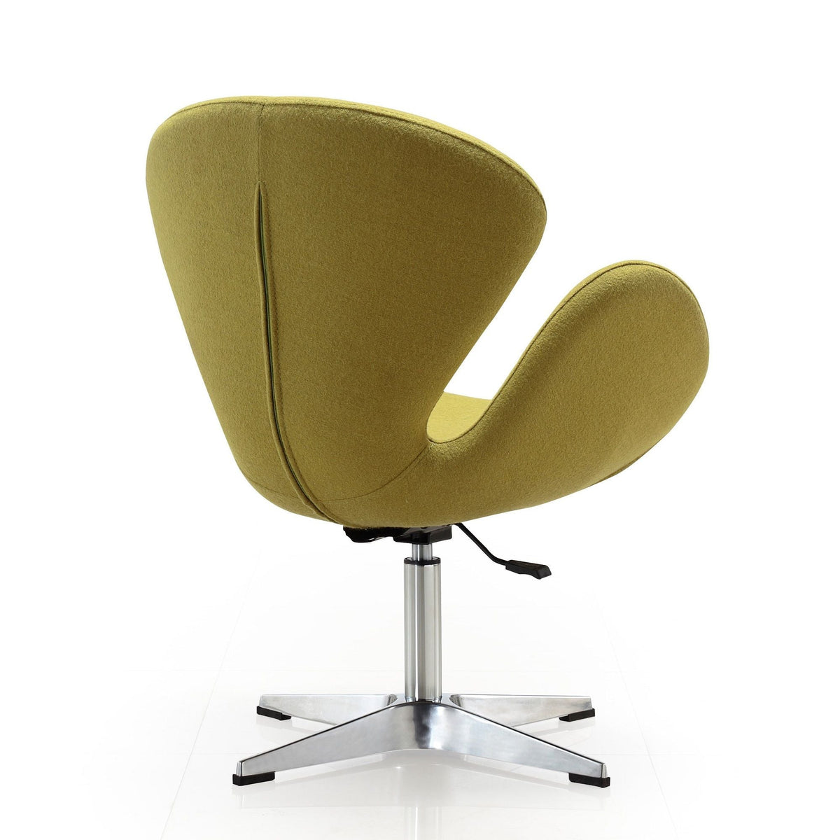 Raspberry swivel lounge chair with 360-degree rotation in mustard velvet on chrome base on Tampa Home & Garden Store