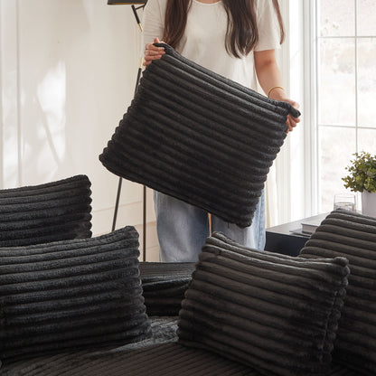 Semi Circular Corduroy Sofa Bed With Pillow