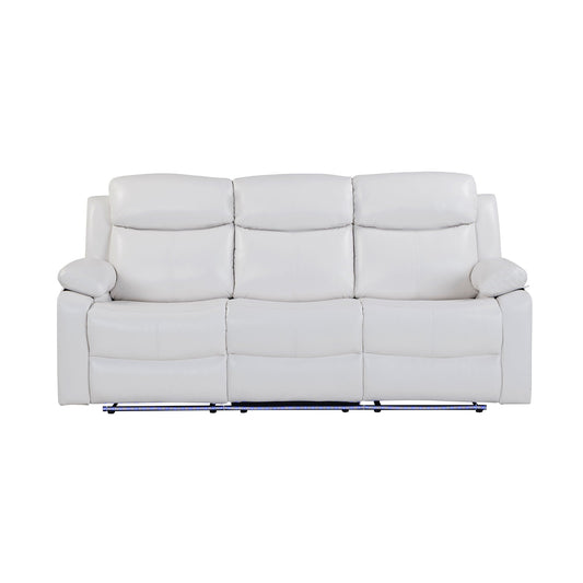 Blanche reclining sofa with LED lights, white leather upholstery, HouseOfZazla on Tampa Home & Garden Store