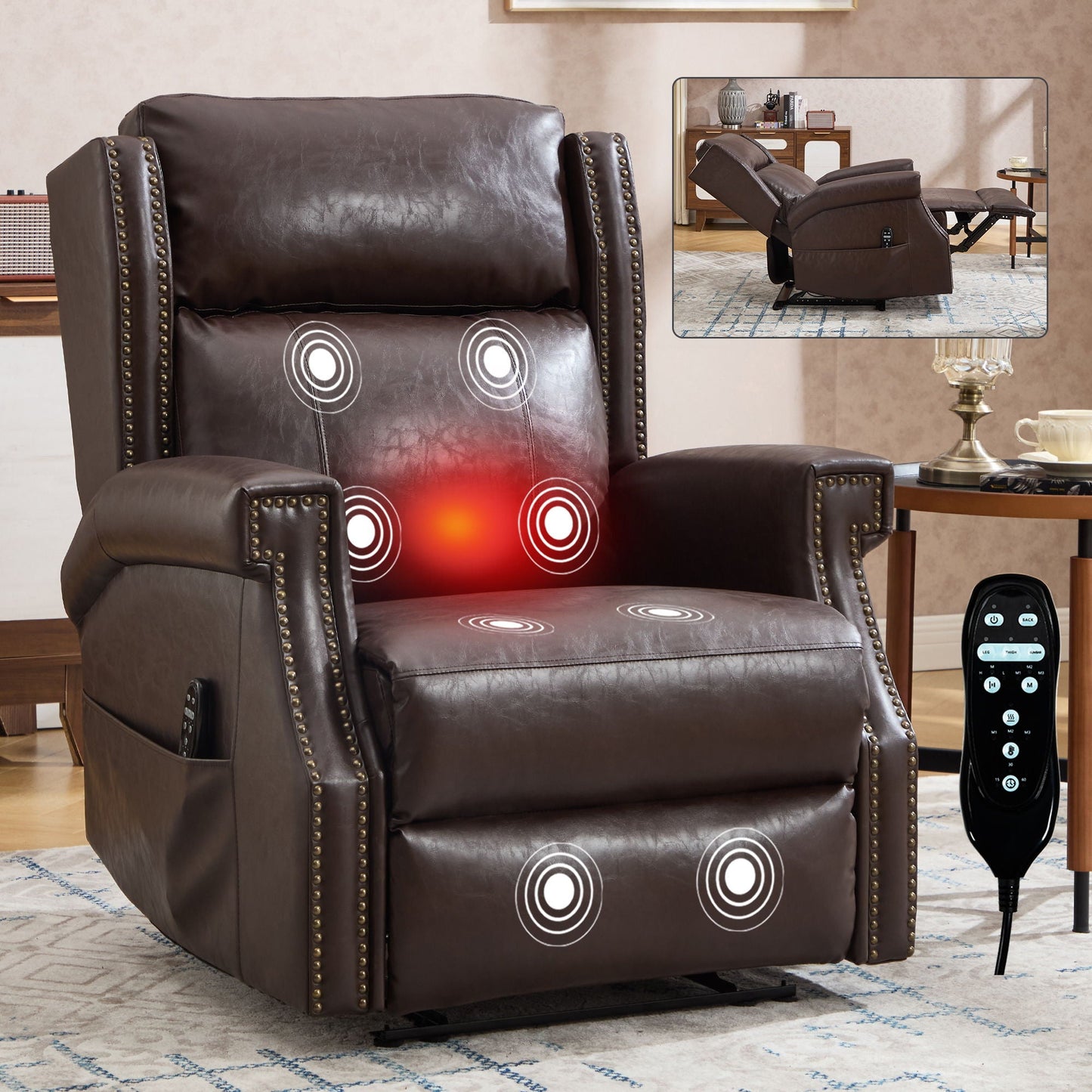 Manual Recliner With Vibrations and Heat